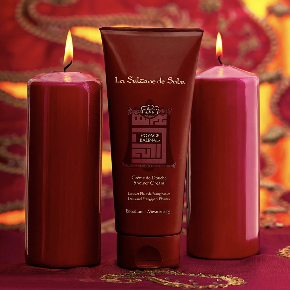 Крем-гель для душу Квіти Лотоса та Франжипані Shower Cream Lotus and Frangipani Flowers LA SULTANE DE SABA Обʼєм 200 мл — фото 3