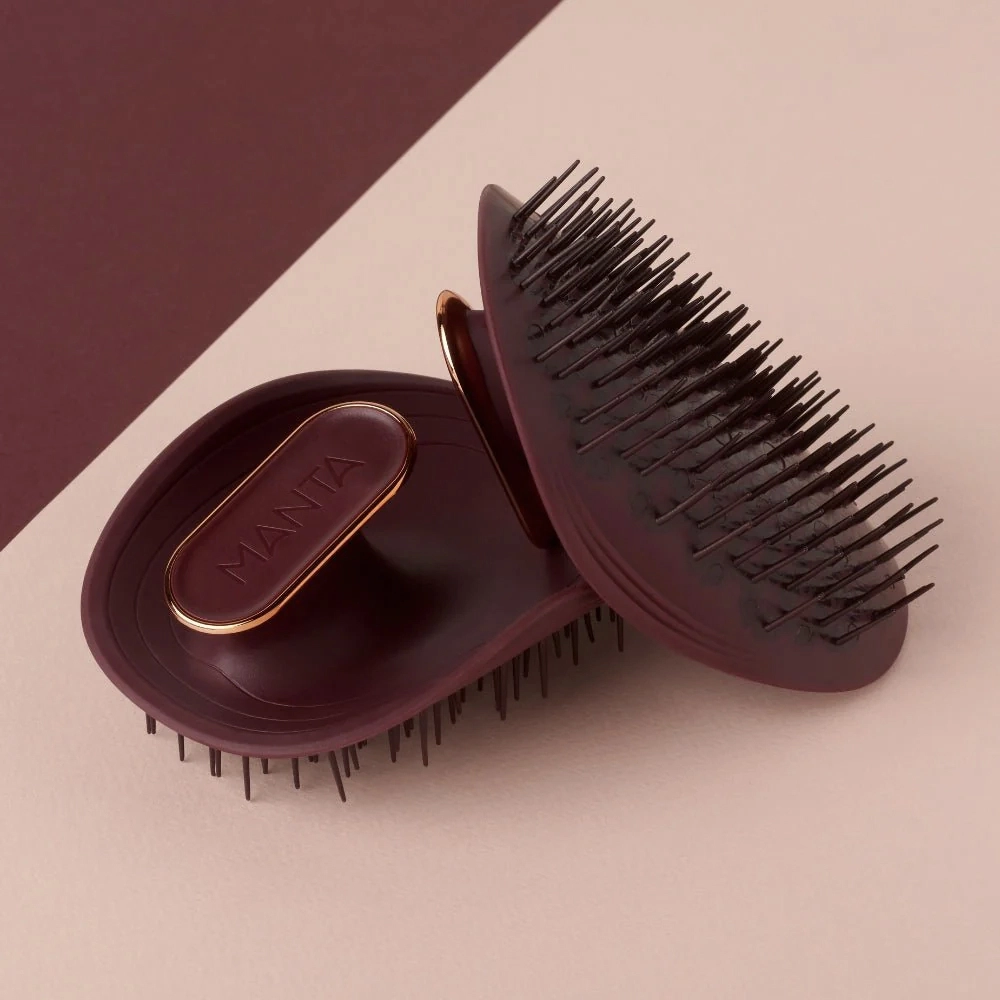 Расческа для волос - Бургундия Brush Burgundy/Rose Gold MANTA — фото 5