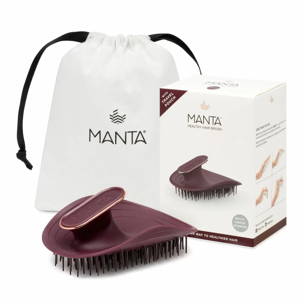 Расческа для волос - Бургундия Brush Burgundy/Rose Gold MANTA — фото 7
