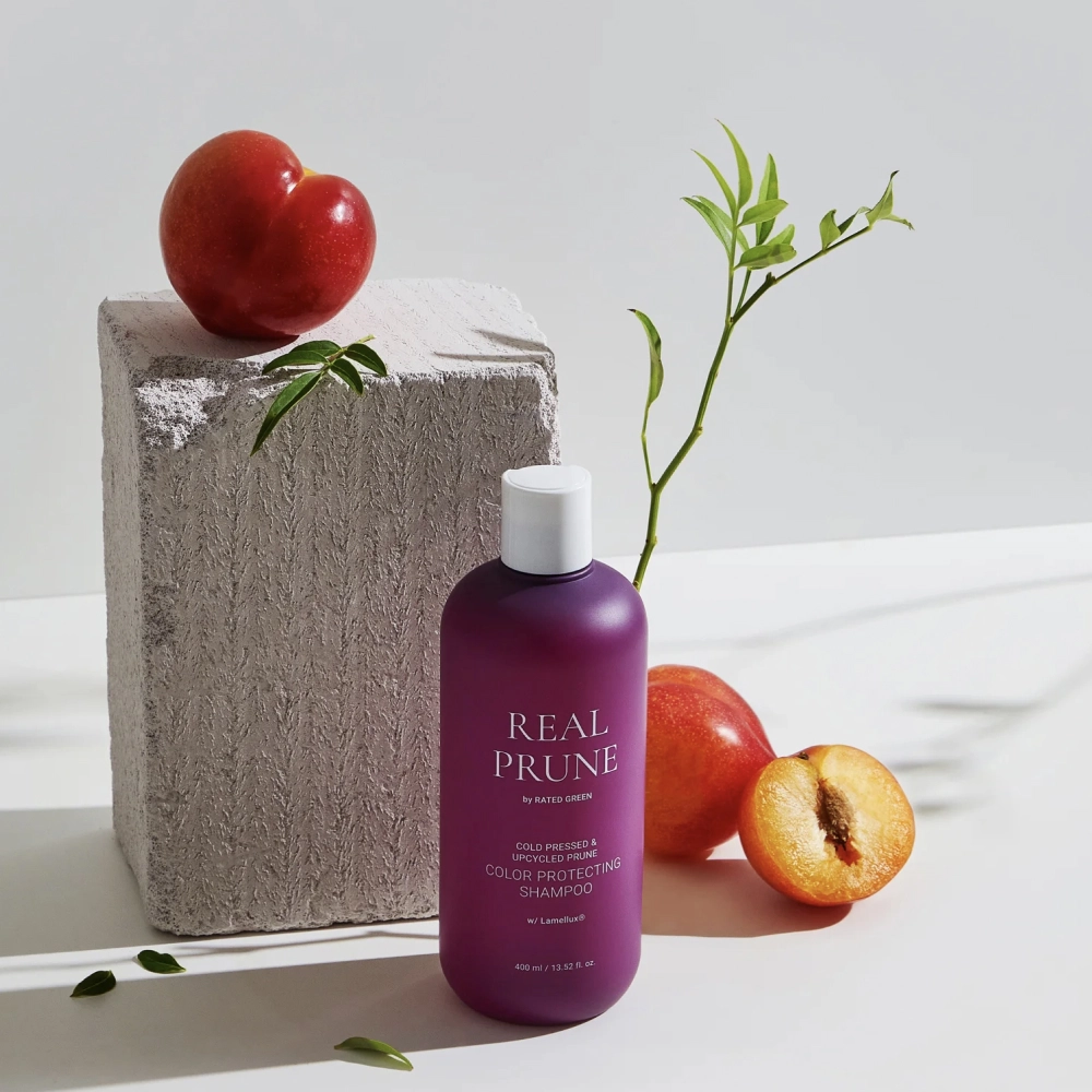 Шампунь для захисту фарбованого волосся з екстрактом сливи Real Prune Shampoo RATED GREEN Обʼєм 400 мл — фото 4