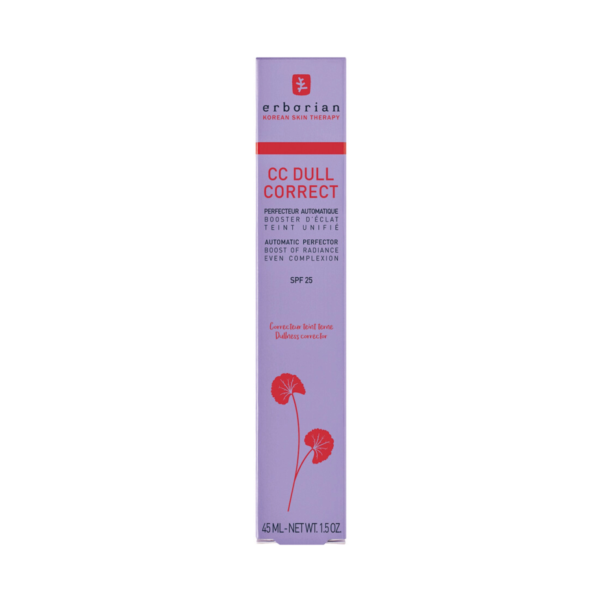 Коригуючий CC крем CC Dull Correct SPF 25 ERBORIAN Обʼєм 45 мл — фото 3