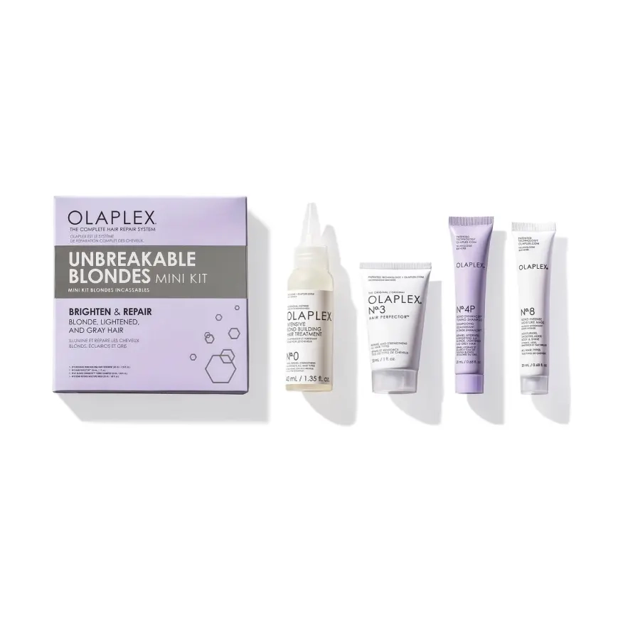 Набор миниатюр для блонда "Яркость цвета и восстановление" Unbreakable Blondes Mini Kit OLAPLEX