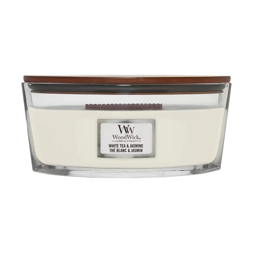Ароматична свічка з ароматом жасмину Ellipse White Tea & Jasmine WOODWICK Вага 453 г