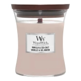Ароматична свічка з ароматом ванілі та морської солі Medium Vanilla & Sea Salt WOODWICK Вага 275 г