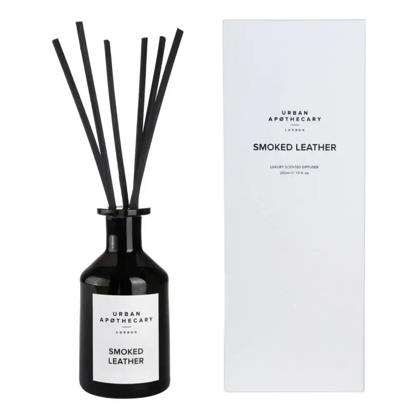 Аромадифузор для дому з ароматом шкіри і дров'яного диму Smoked Leather Signature Diffuser URBAN APOTHECARY Обʼєм 200 мл