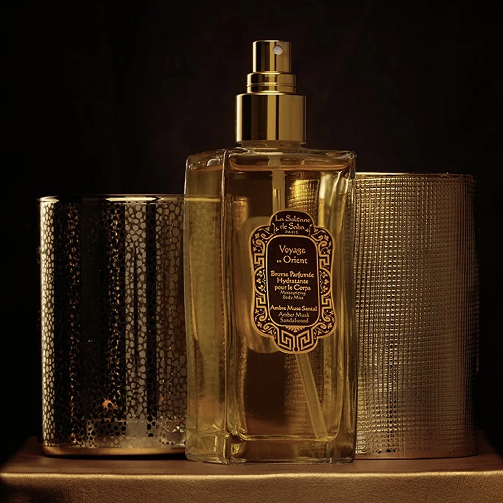 Зволожуючий спрей для тіла Амбра, Мускус і Сандалове дерево Body Mist Moisturizing Amber Musk Sandalwood LA SULTANE DE SABA Обʼєм 200 мл — фото 2