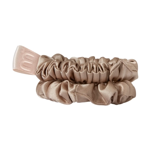 Набір із 2 тонких шовкових міні-резинок Silk Mini Slim Scrunchie Set mon-mou Відтінок Beige