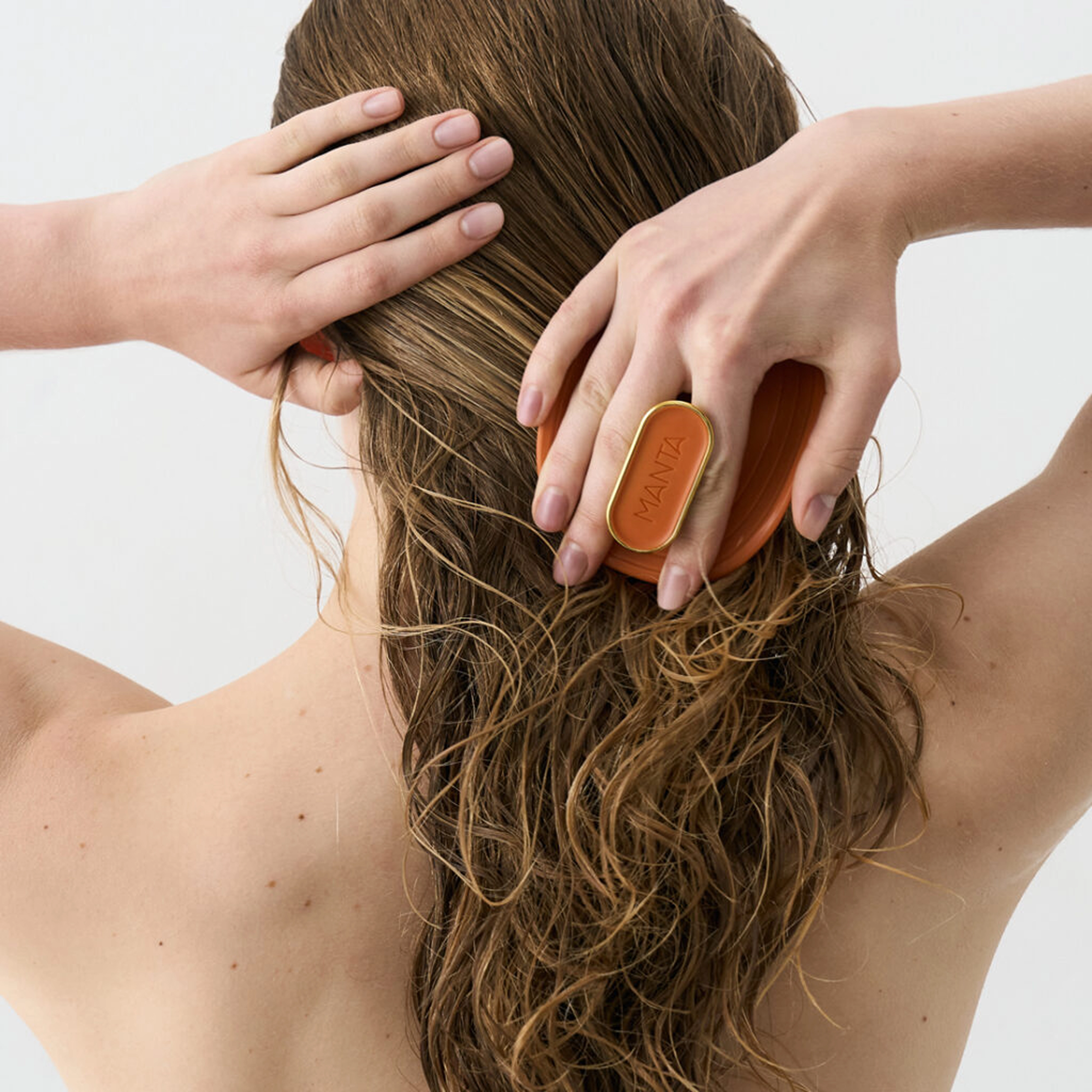 Щітка для волосся - Оранжева Brush Kinks, Coils & Curls Amber Orange MANTA — фото 3
