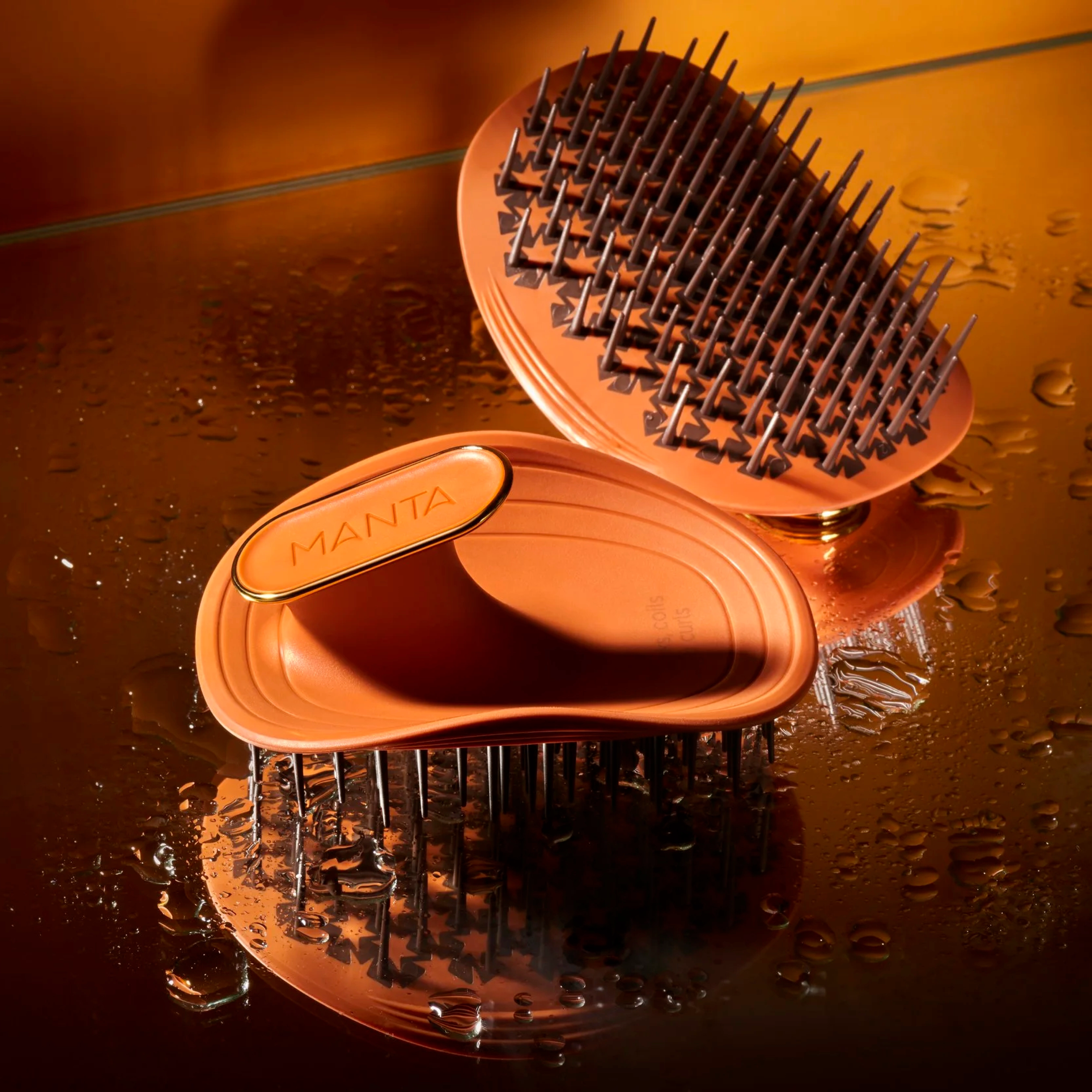 Щітка для волосся - Оранжева Brush Kinks, Coils & Curls Amber Orange MANTA — фото 5