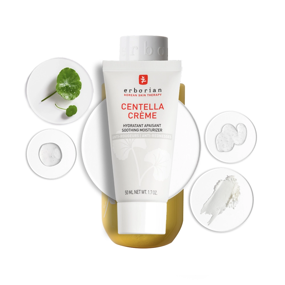 Заспокійливий крем для обличчя з екстарктом центелли Centella Crème ERBORIAN Обʼєм 50 мл — фото 4