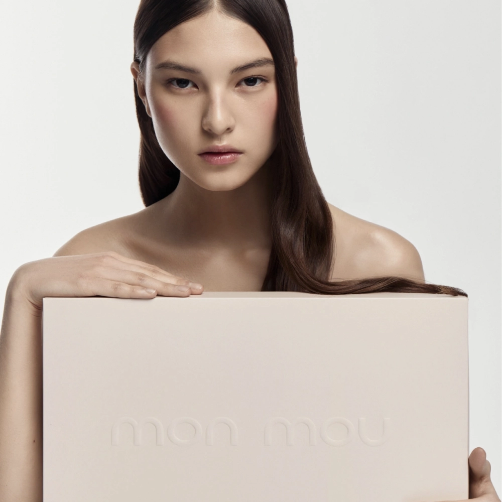 Набор шелковых аксессуаров Soft Silk Set Beige MON MOU — фото 3