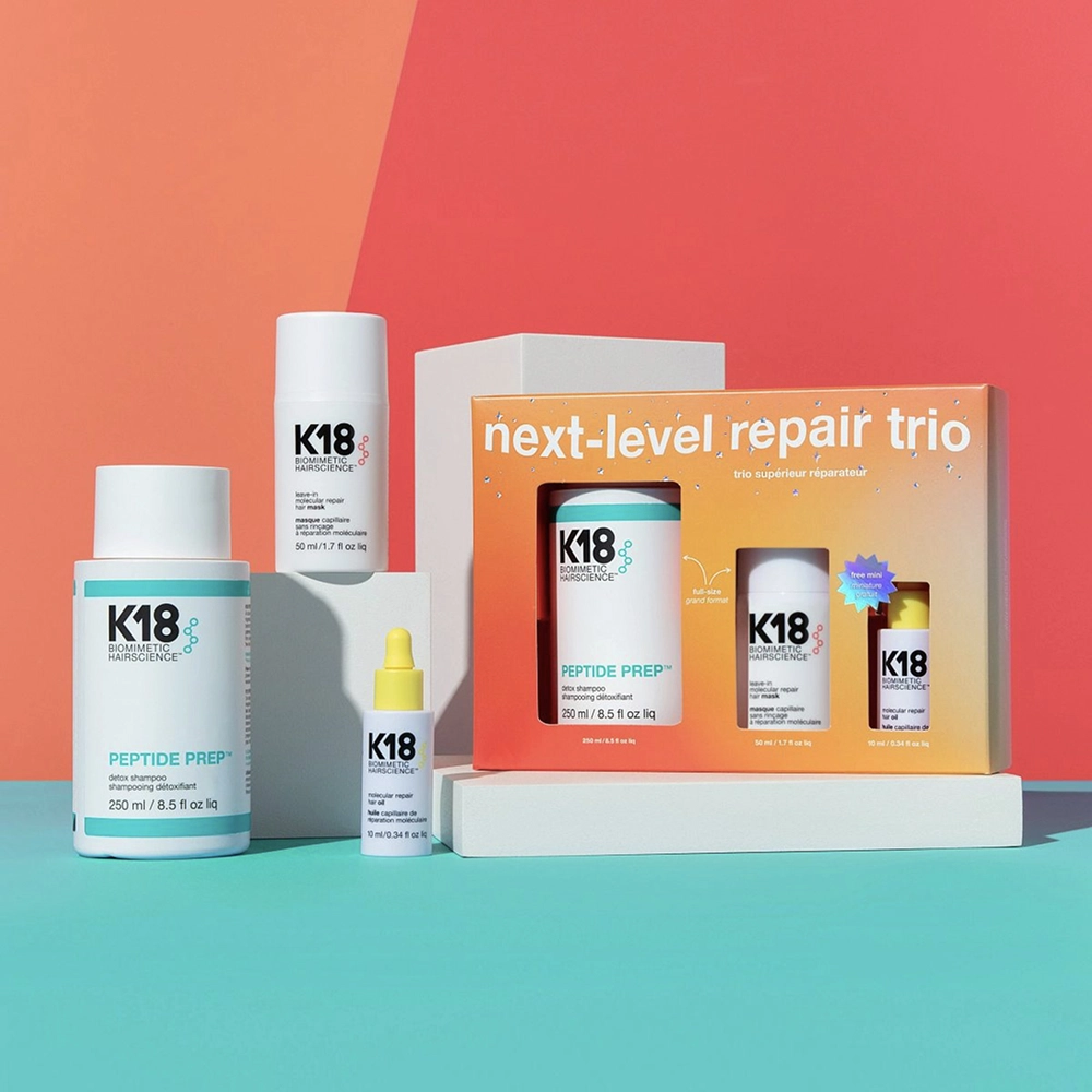 Набір "Ідеальне тріо для реконструкції пошкодженого волосся" Next Level Repair Trio K18 — фото 2