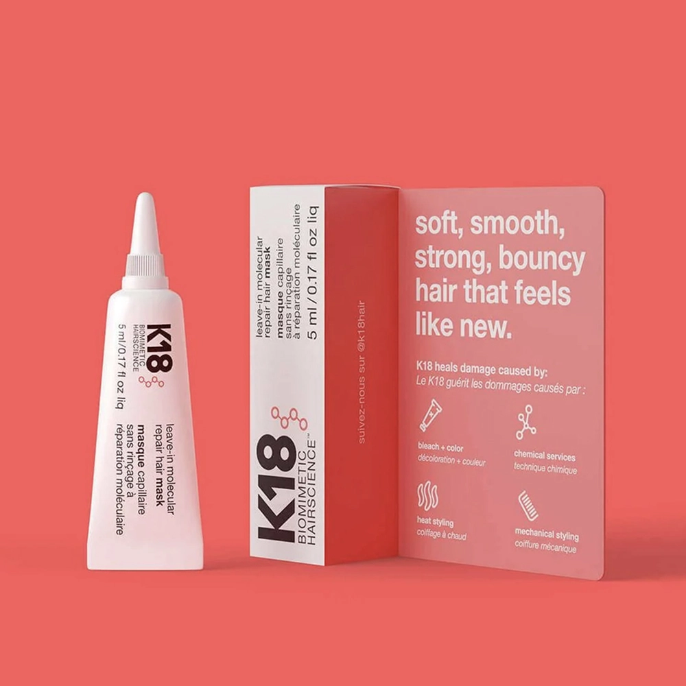 Незмивна маска для молекулярного відновлення волосся Leave-in Molecular Repair Hair Mask K18 Обʼєм 5 мл — фото 3