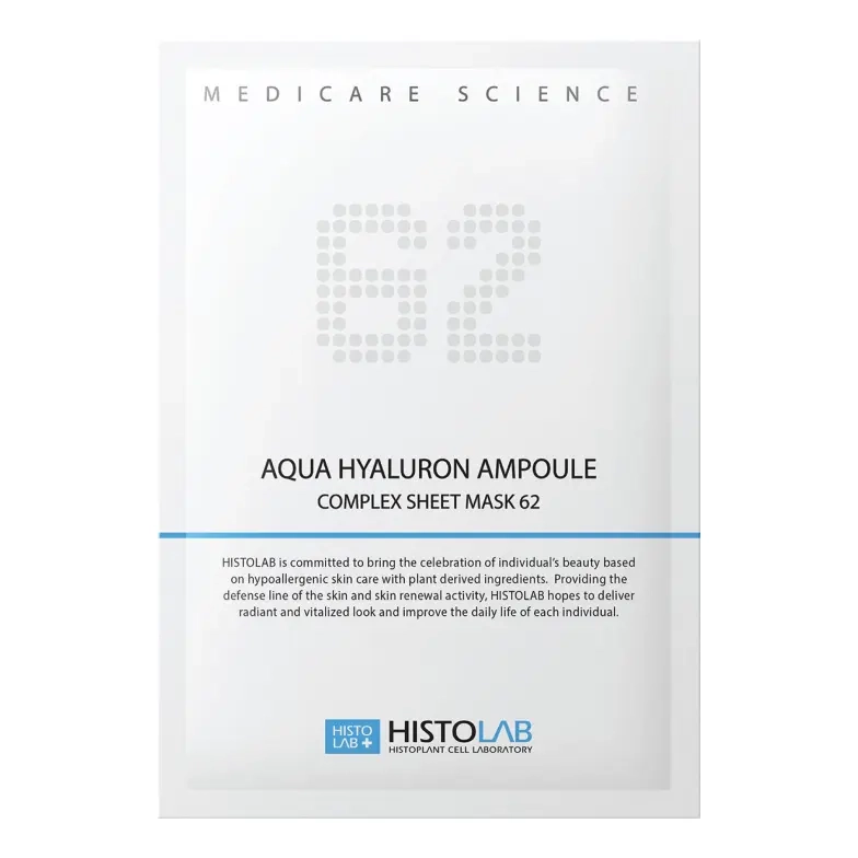 Зволожуюча маска з гіалуроновою кислотою 62% на нетканинній основі Aqua Hyaluron Ampoule Complex Sheet Mask HISTOLAB Вага 30 г