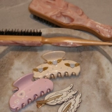 Міні щітка для волосся Mini Boar Bristle Brush in Pink Chantilly EMI JAY — фото 4