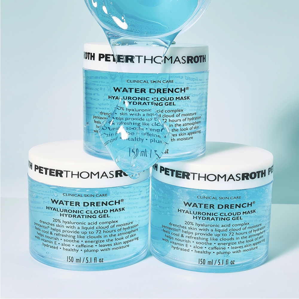 Зволожуюча гелева маска для обличчя з гіалуроновою кислотою Water Drench® Hyaluronic Cloud Mask Hydrating Gel PETER THOMAS ROTH Обʼєм 150 мл — фото 5