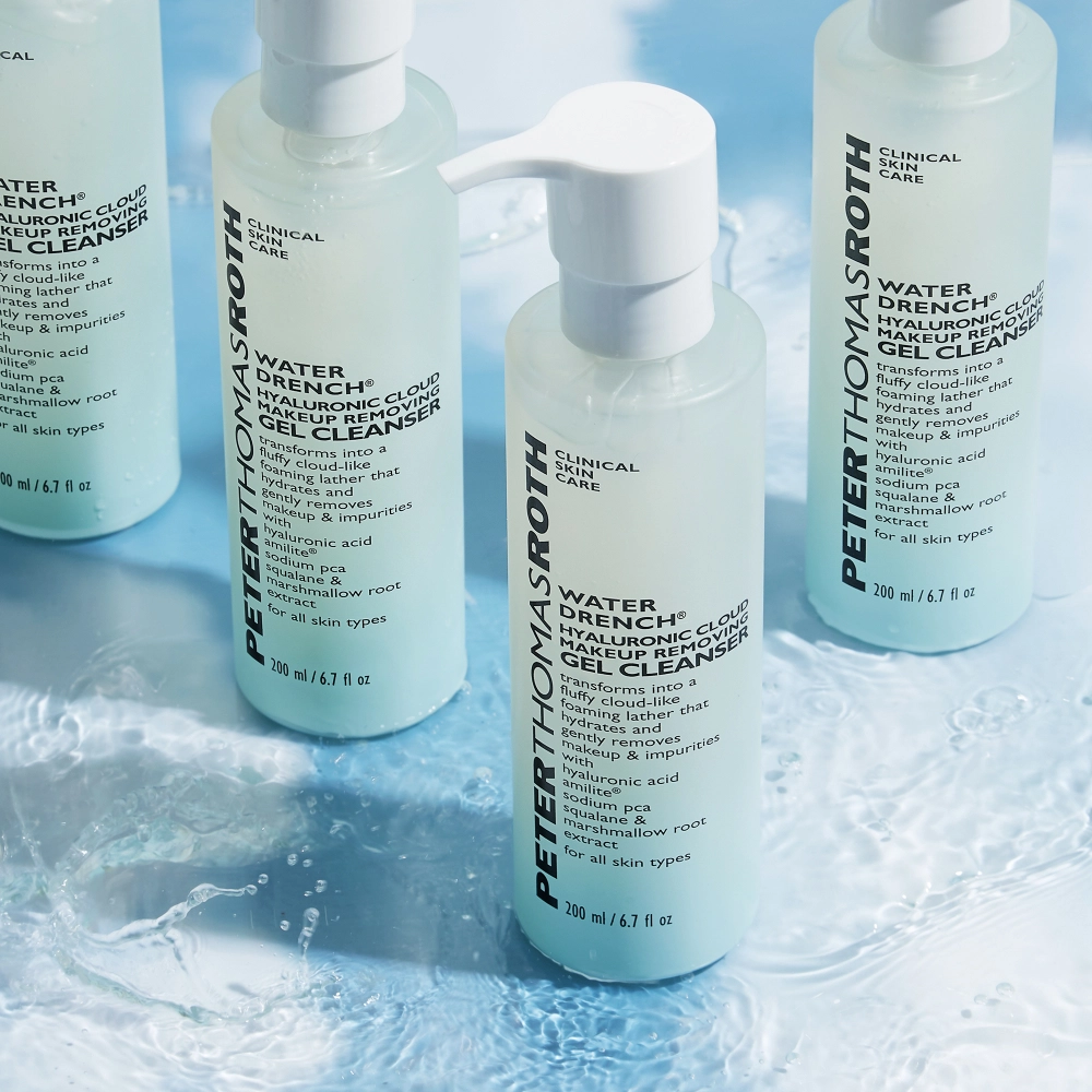 Увлажняющий гель для снятия макияжа Water Drench® Hyaluronic Cloud Makeup Removing Gel Cleanser PETER THOMAS ROTH Объем 200 мл — фото 5