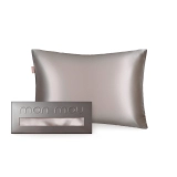 Шелковая наволочка с сатином Soft Silk Pillowcase MON MOU Оттенок Taupe — фото 4