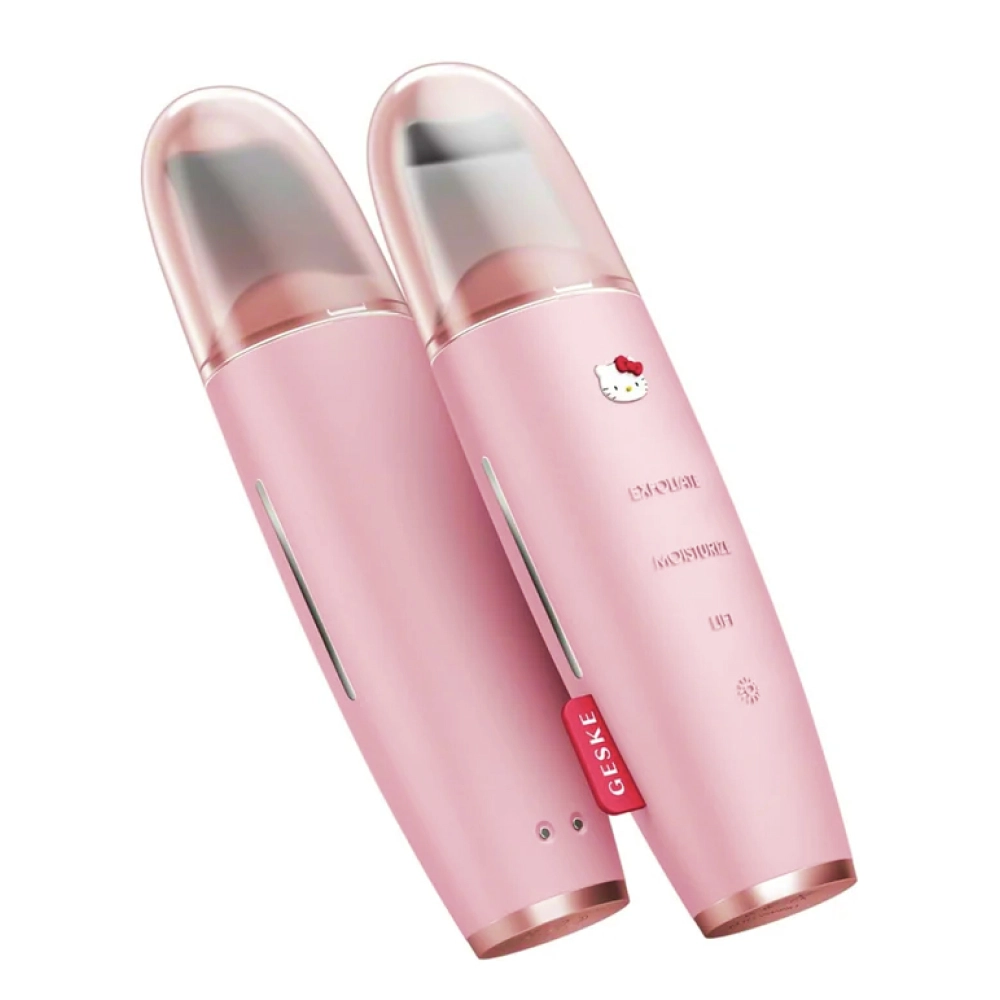 Пристрій для скрабування шкіри та усунення чорних цяток 9 в 1 MicroCurrent Skin Scrubber & Blackhead Remover 9 в 1 Hello Кitty GESKE Відтінок Pink — фото 4