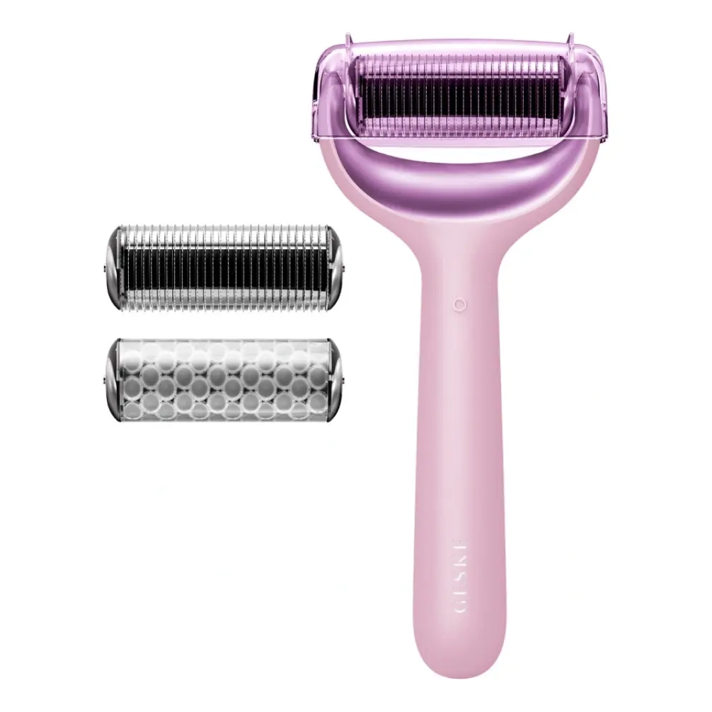 Електронний ролик для обличчя та тіла з мікроголками 8 в 1 MicroNeedle Face & Body Roller 8 in 1 GESKE Відтінок Pink