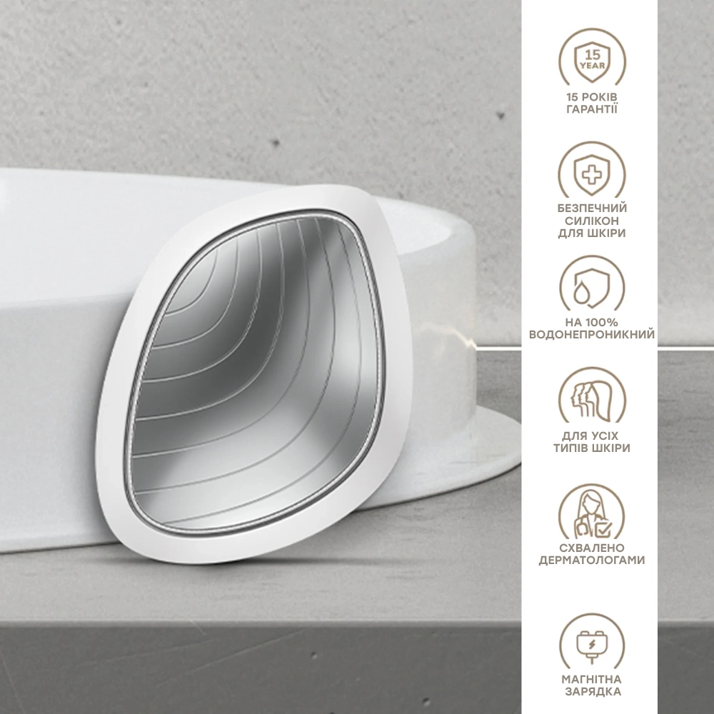 Звукова маска тепло та холод 9 в 1 Sonic Warm & Cool Mask 9 in 1 GESKE Відтінок White — фото 4