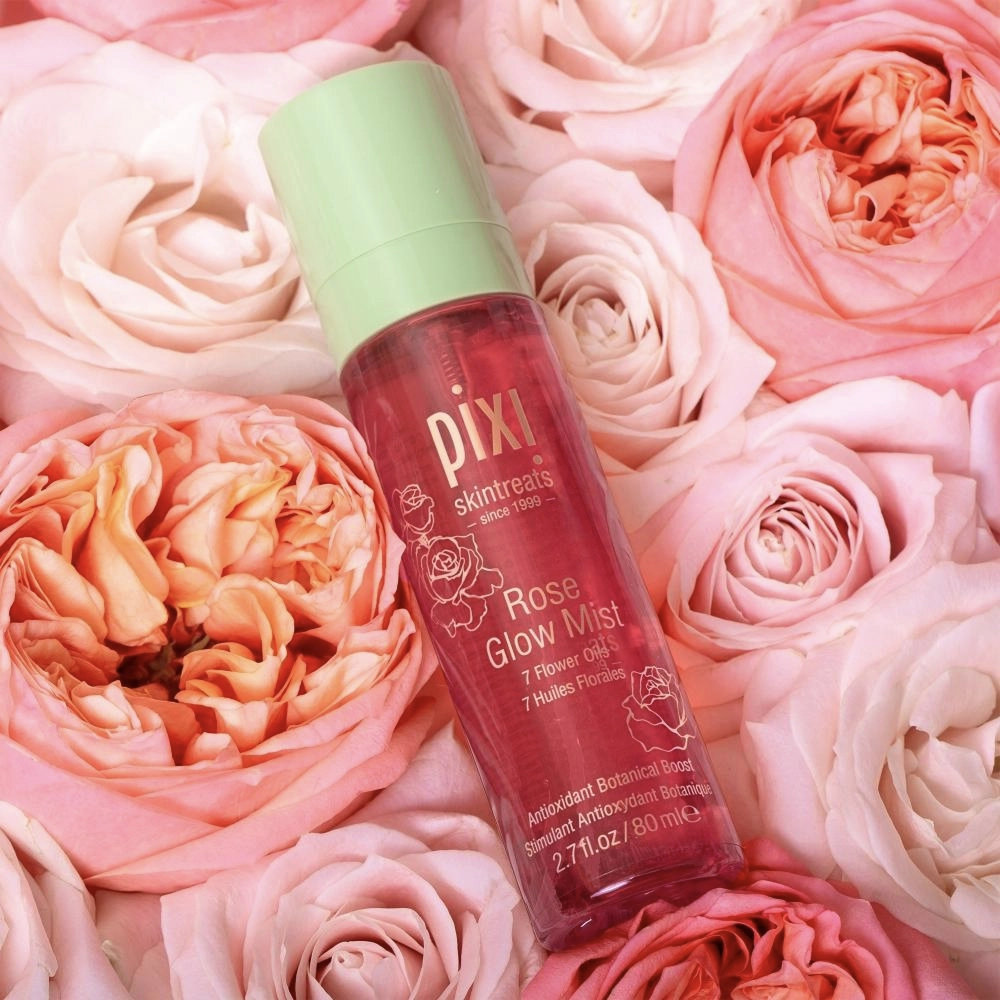 Двофазний спрей для сяяння шкіри з антиоксидантами Rose Glow Mist PIXI Обʼєм 80 мл — фото 2