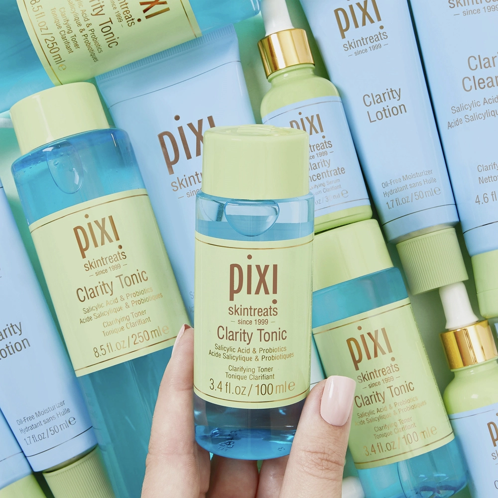 Очищуючий тонік для проблемної шкіри з AHA й BHA-кислотами Clarity Tonic PIXI Обʼєм 100 мл — фото 2