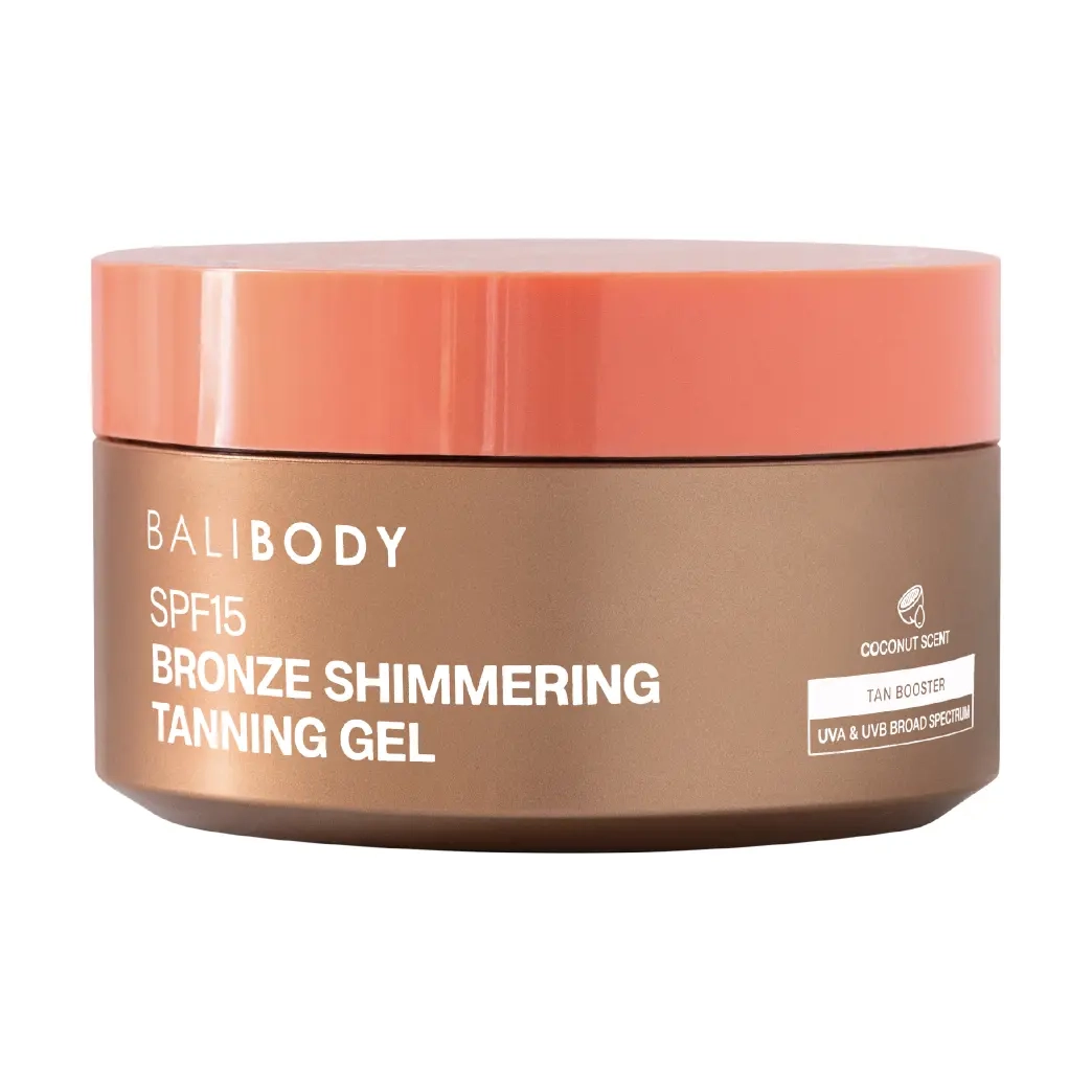 Сяючий гель для засмаги з SPF 15 Shimmering Tanning Gel SPF15 BALI BODY Обʼєм 150 мл
