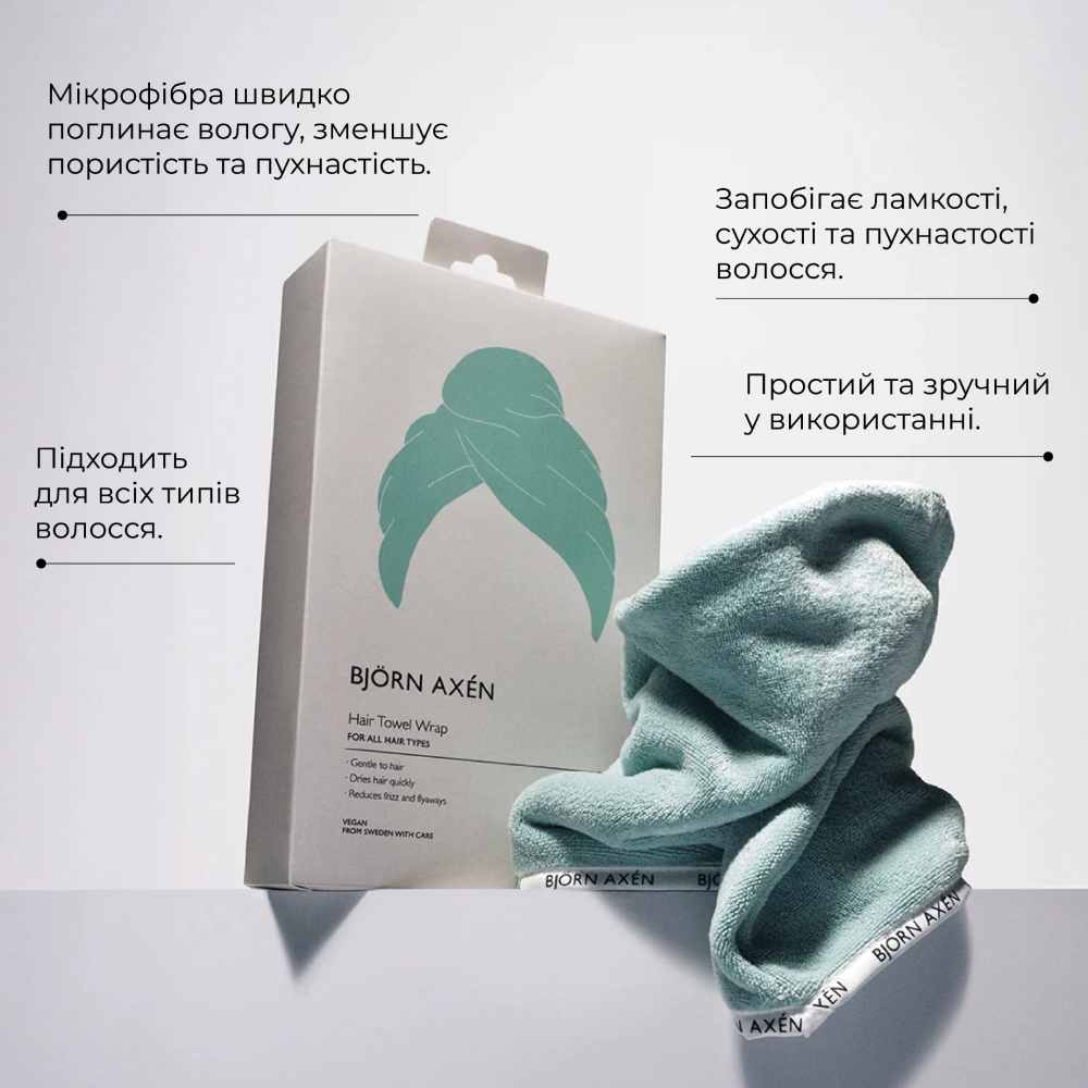 Тюрбан для волос Hair Towel Wrap BJÖRN AXÉN Оттенок Green — фото 3