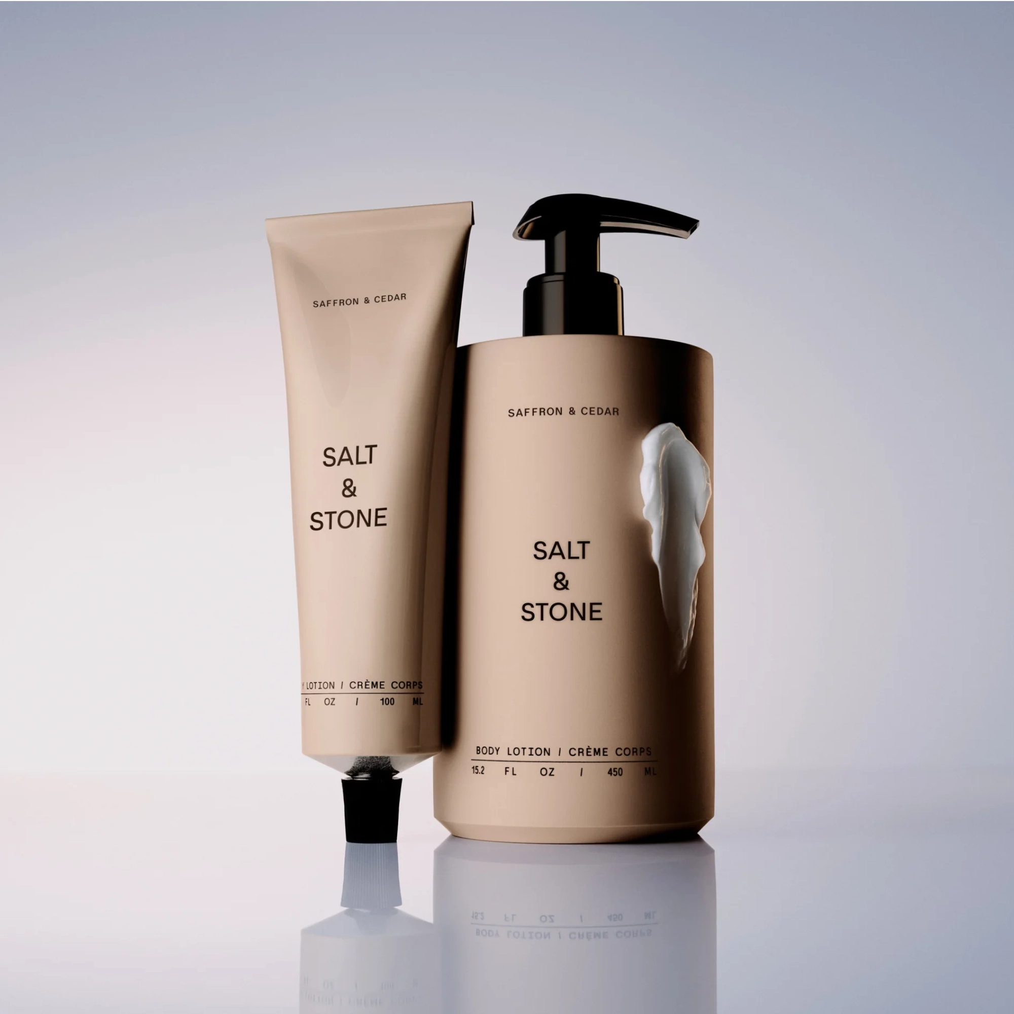 Зволожувальний лосьйон для тіла з ароматом шафрану та кедру Body Lotion Saffron & Cedar SALT & STONE Обʼєм 100 мл — фото 5