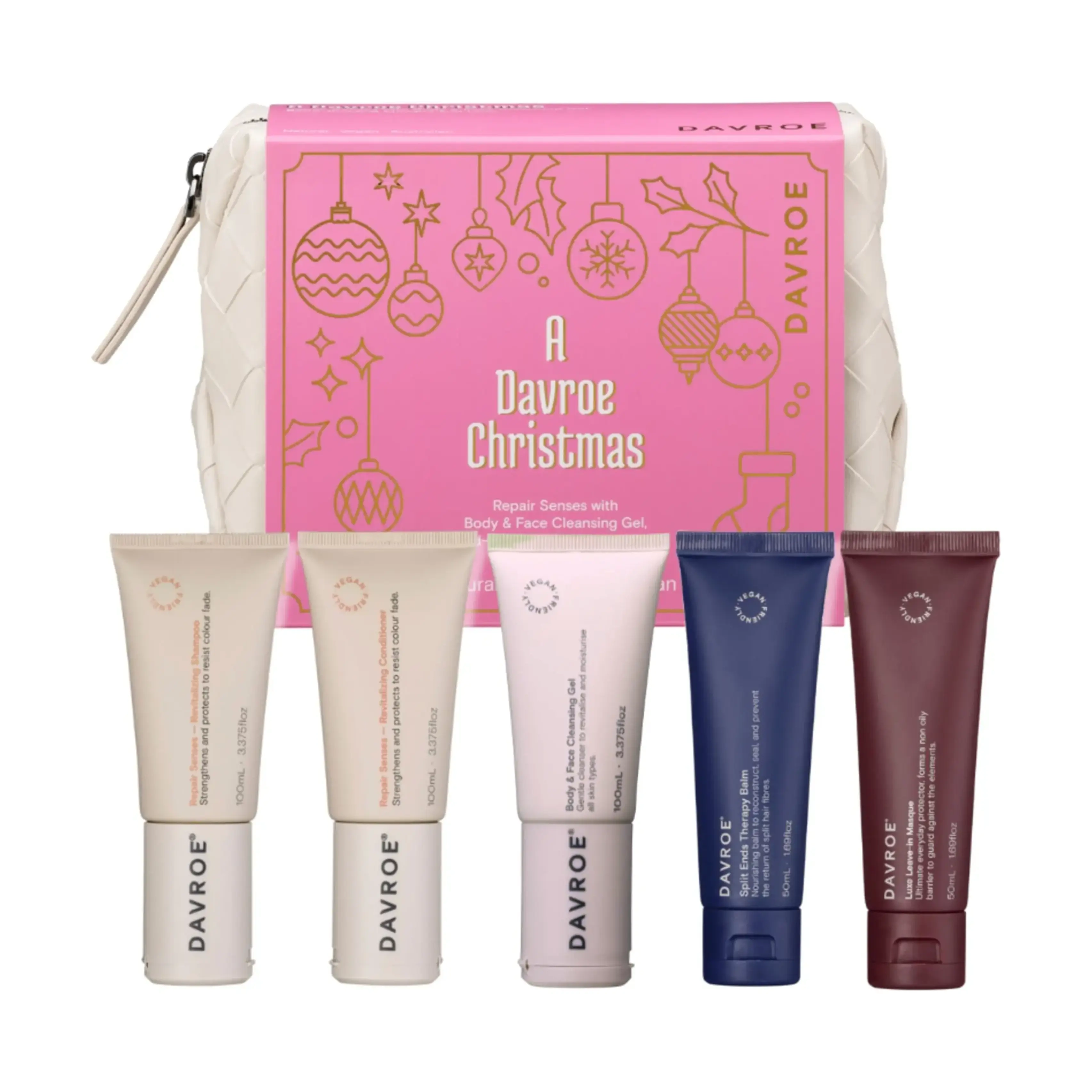 Рождественский набор для восстановления волос в тревел-формате Repair Senses Travel Pack DAVROE