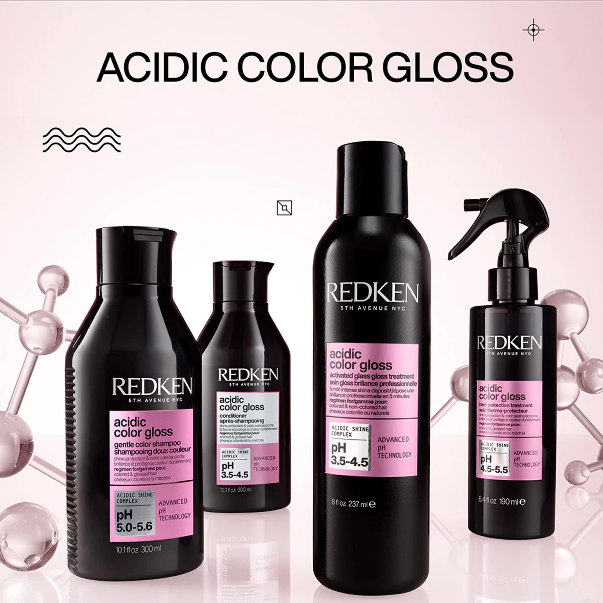 Професійний доглядовий засіб для блиску та сяйва волосся Acidic Color Gloss Activated Glass Gloss Treatment REDKEN Обʼєм 237 мл — фото 10