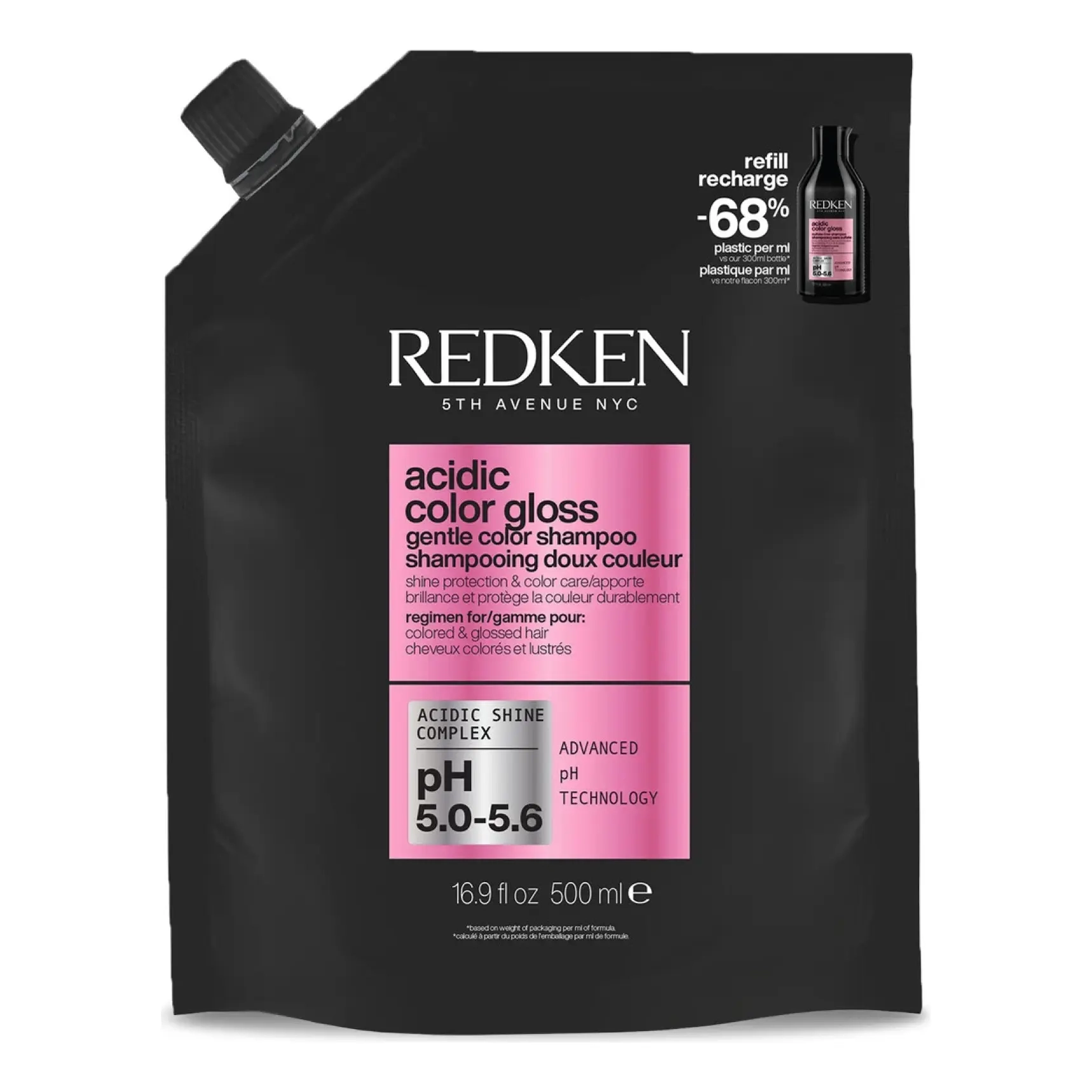 Шампунь для блиску та захисту кольору (Змінний блок) Acidic Color Gloss Shampoo Refill REDKEN Обʼєм 500 мл