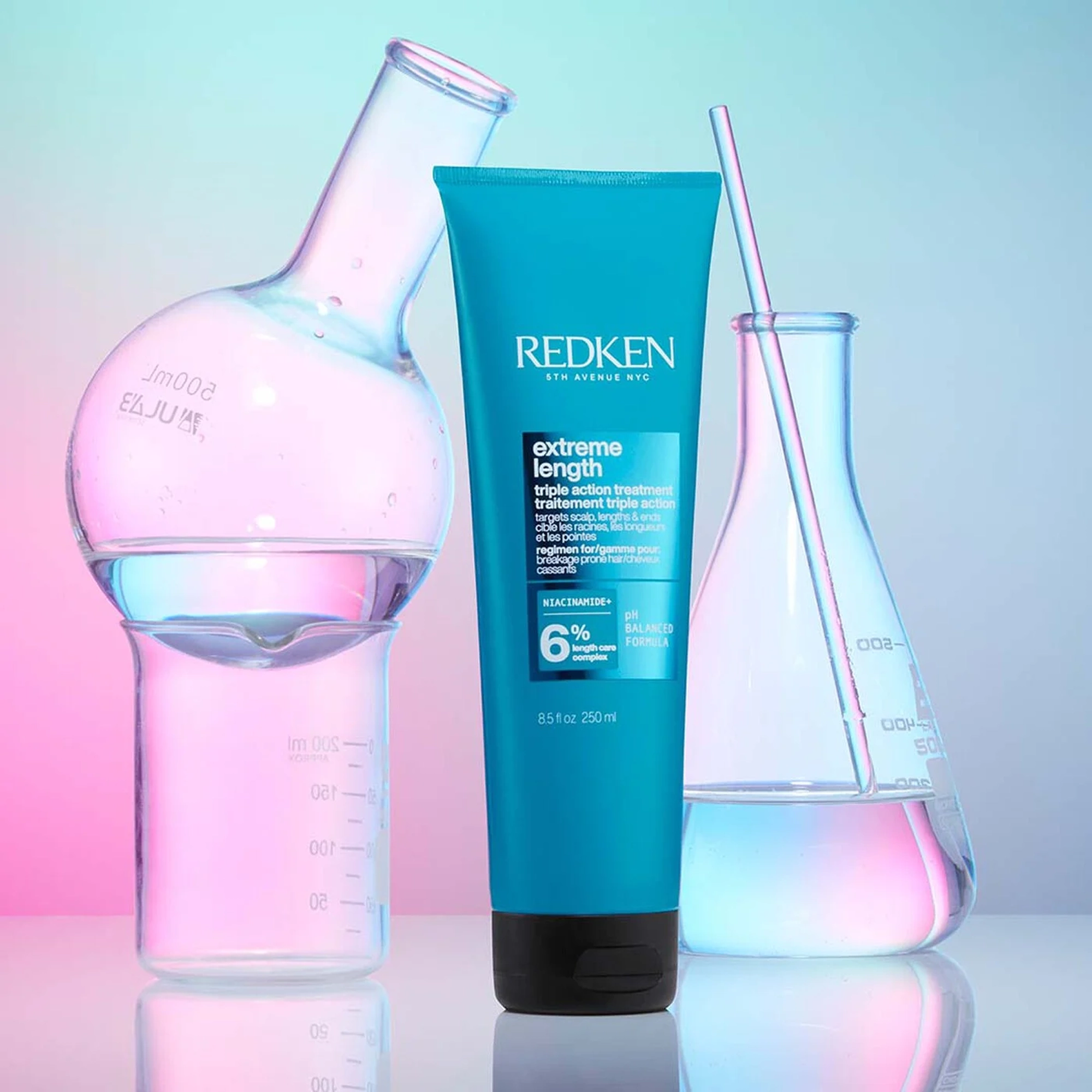 Багатофункціональна маска для здорової довжини волосся Extreme Length Triple Action Treatment REDKEN Обʼєм 250 мл — фото 9