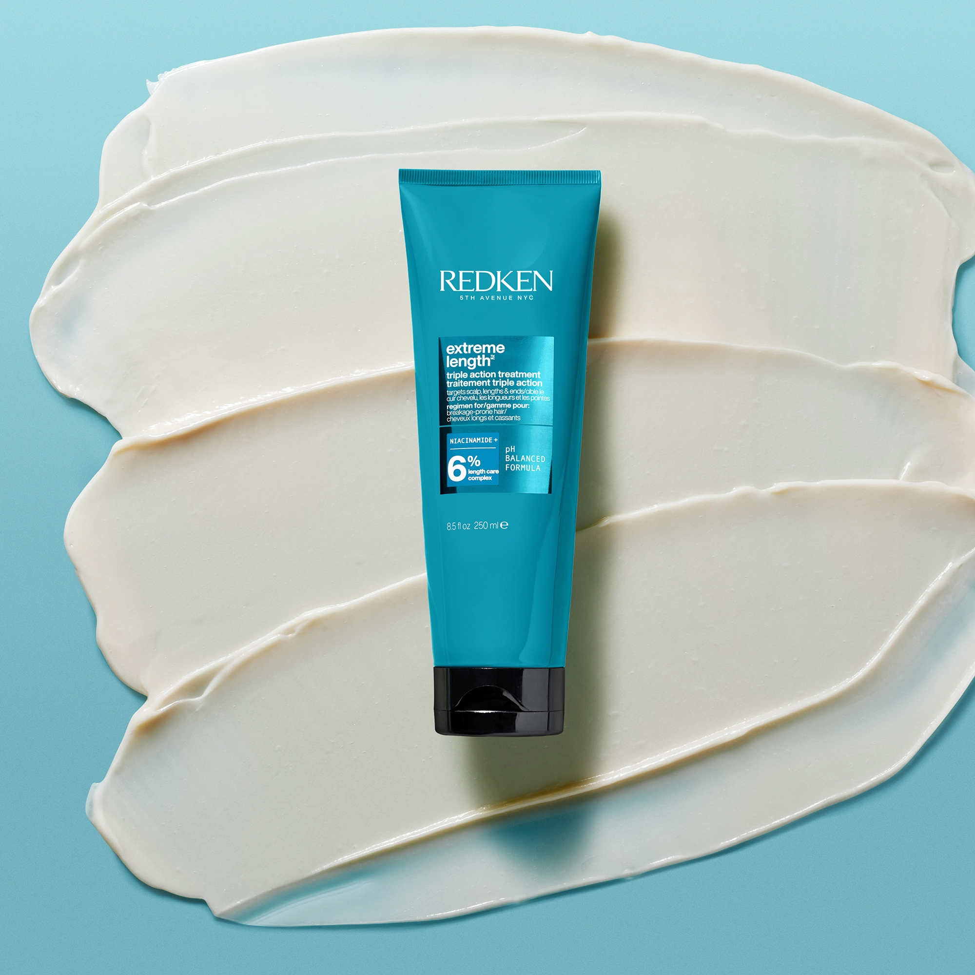 Багатофункціональна маска для здорової довжини волосся Extreme Length Triple Action Treatment REDKEN Обʼєм 250 мл — фото 2