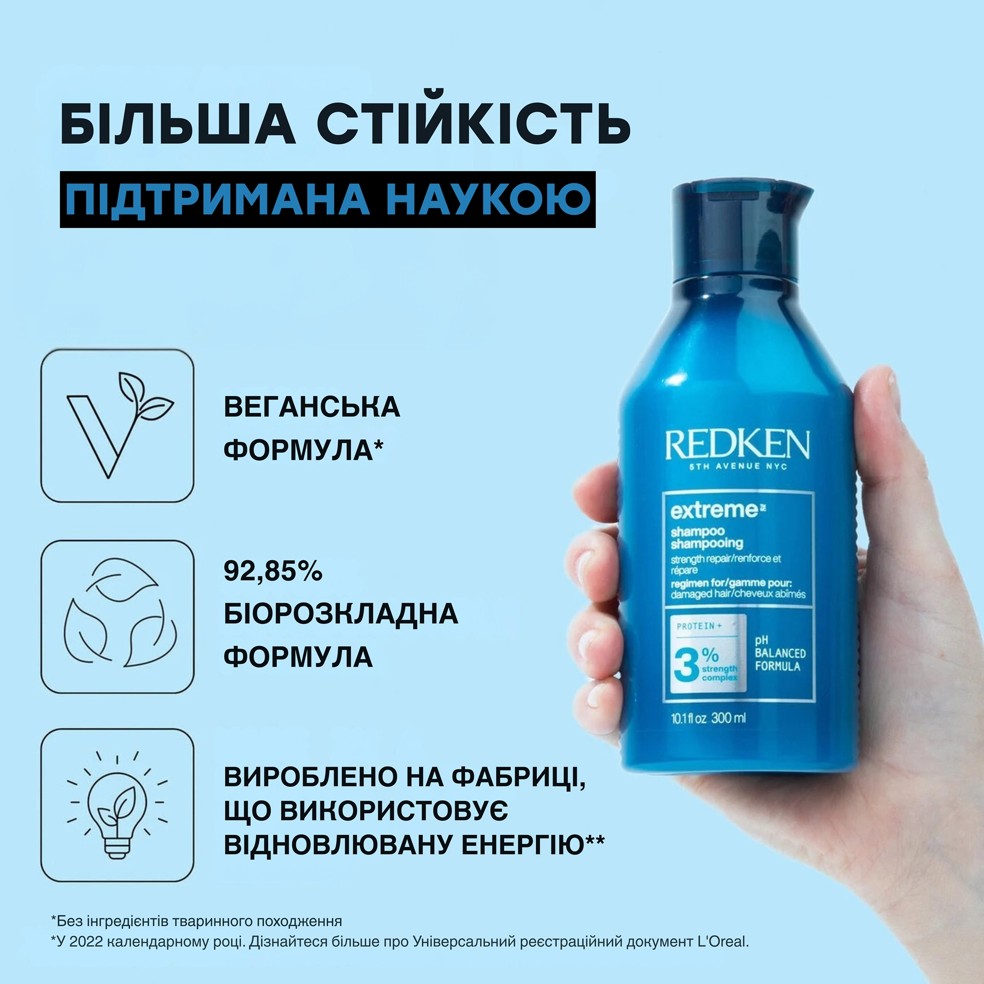 Зміцнювальний шампунь для пошкодженого волосся Extreme Shampoo REDKEN Обʼєм 300 мл — фото 4