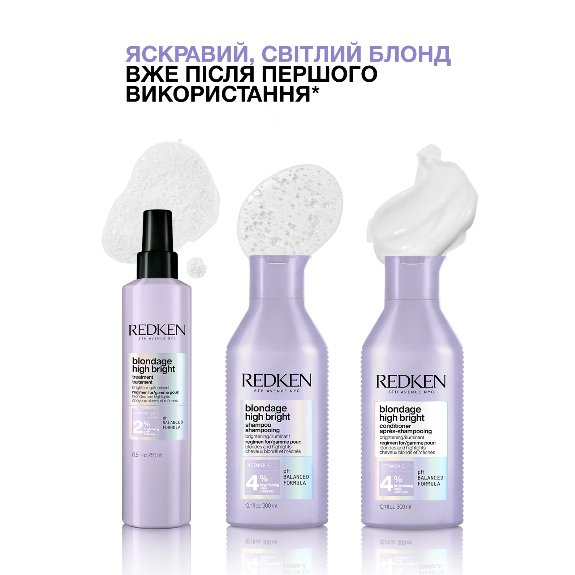 Освітлювальний шампунь для волосся Blondage High Bright Shampoo REDKEN Обʼєм 300 мл — фото 7