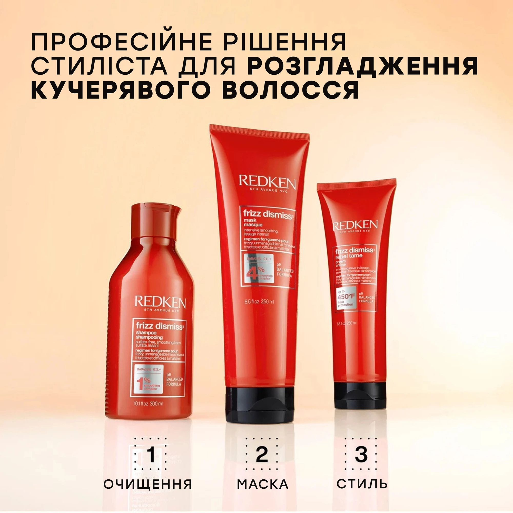 Незмивний крем для приборкання неслухняного волосся Frizz Dismiss Rebel Tame Leave-In Cream REDKEN Обʼєм 250 мл — фото 8