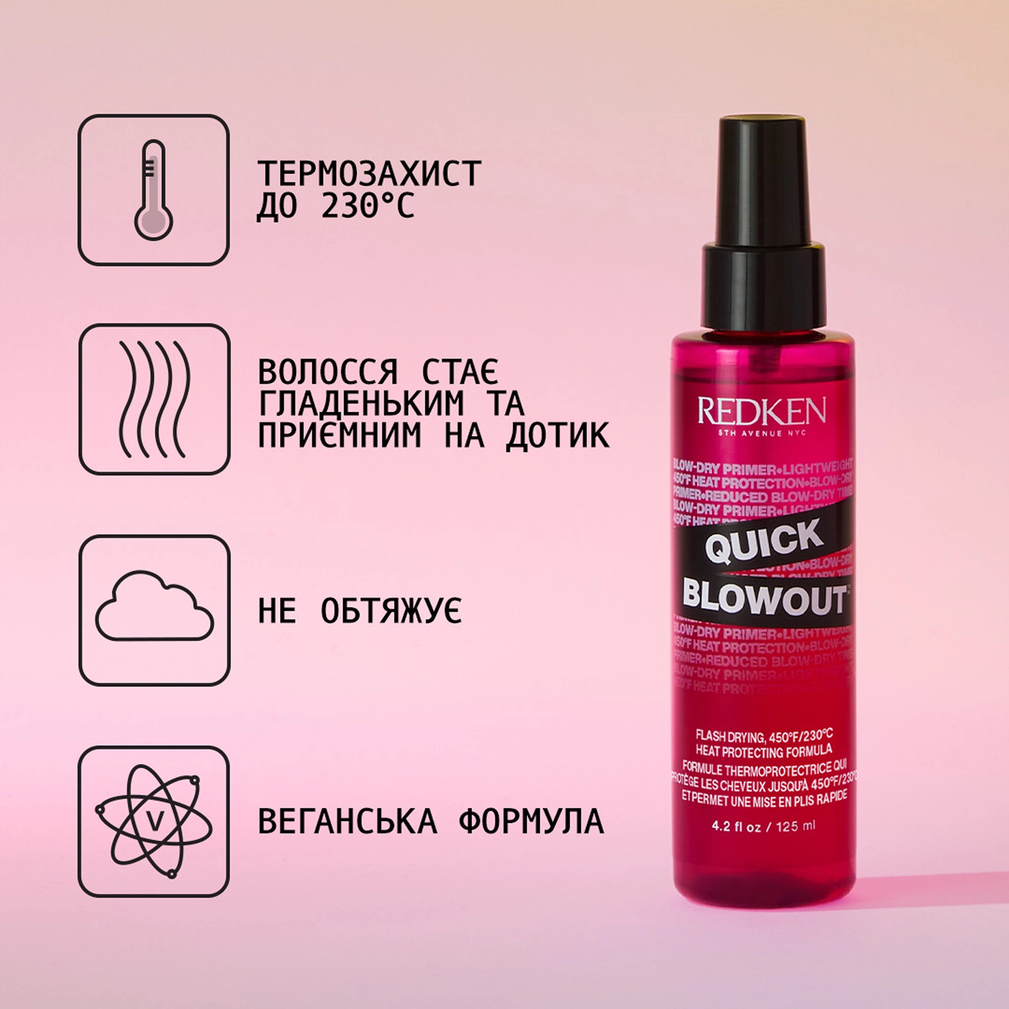 Спрей для швидкого сушіння волосся Quick Blowout REDKEN Обʼєм 125 мл — фото 7