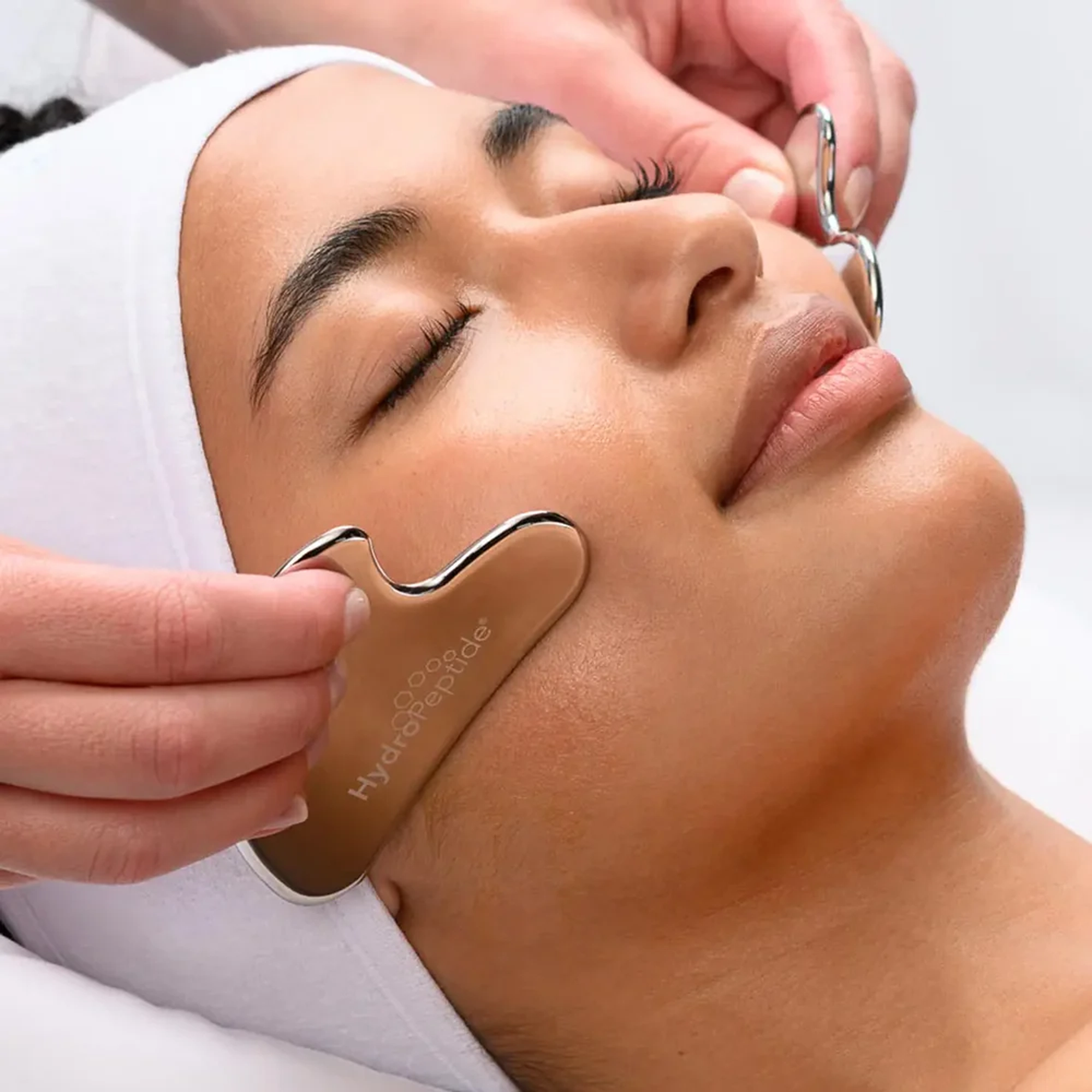 Шкребок для масажу Гуа-ша з нержавіючої сталі Stainless Steel Gua Sha HYDROPEPTIDE — фото 3