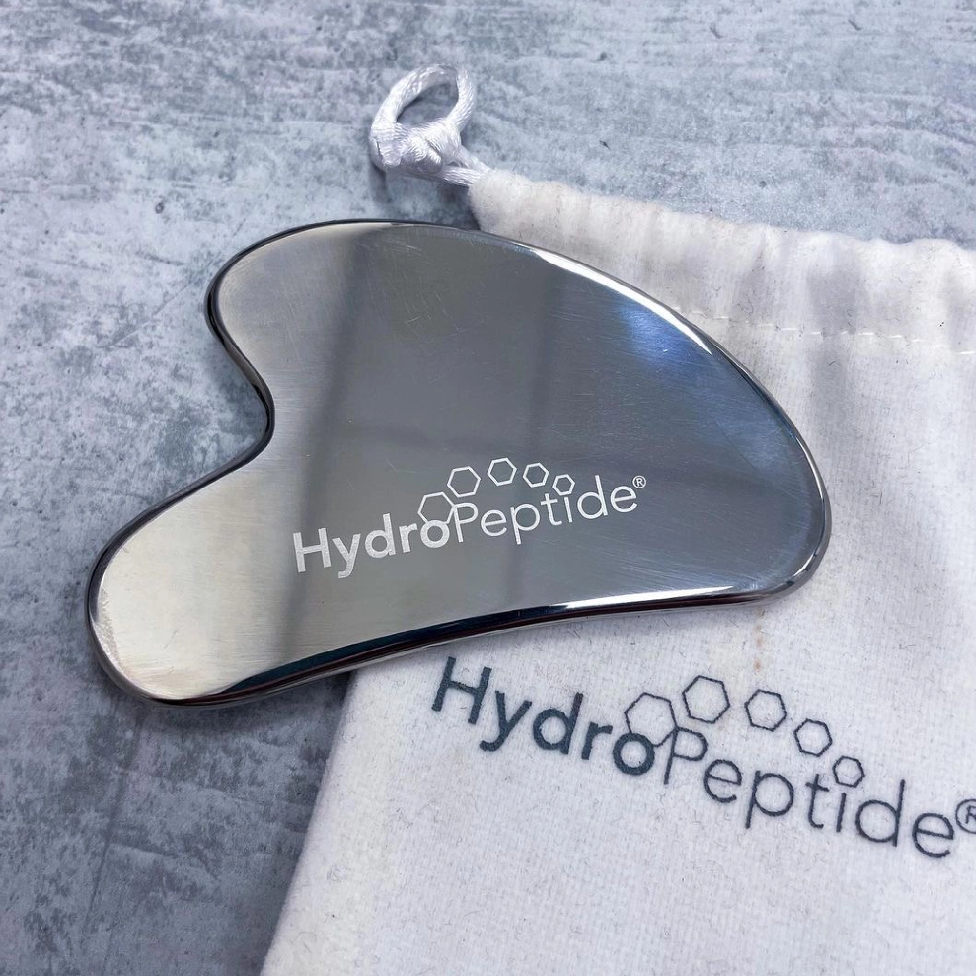 Шкребок для масажу Гуа-ша з нержавіючої сталі Stainless Steel Gua Sha HYDROPEPTIDE — фото 2