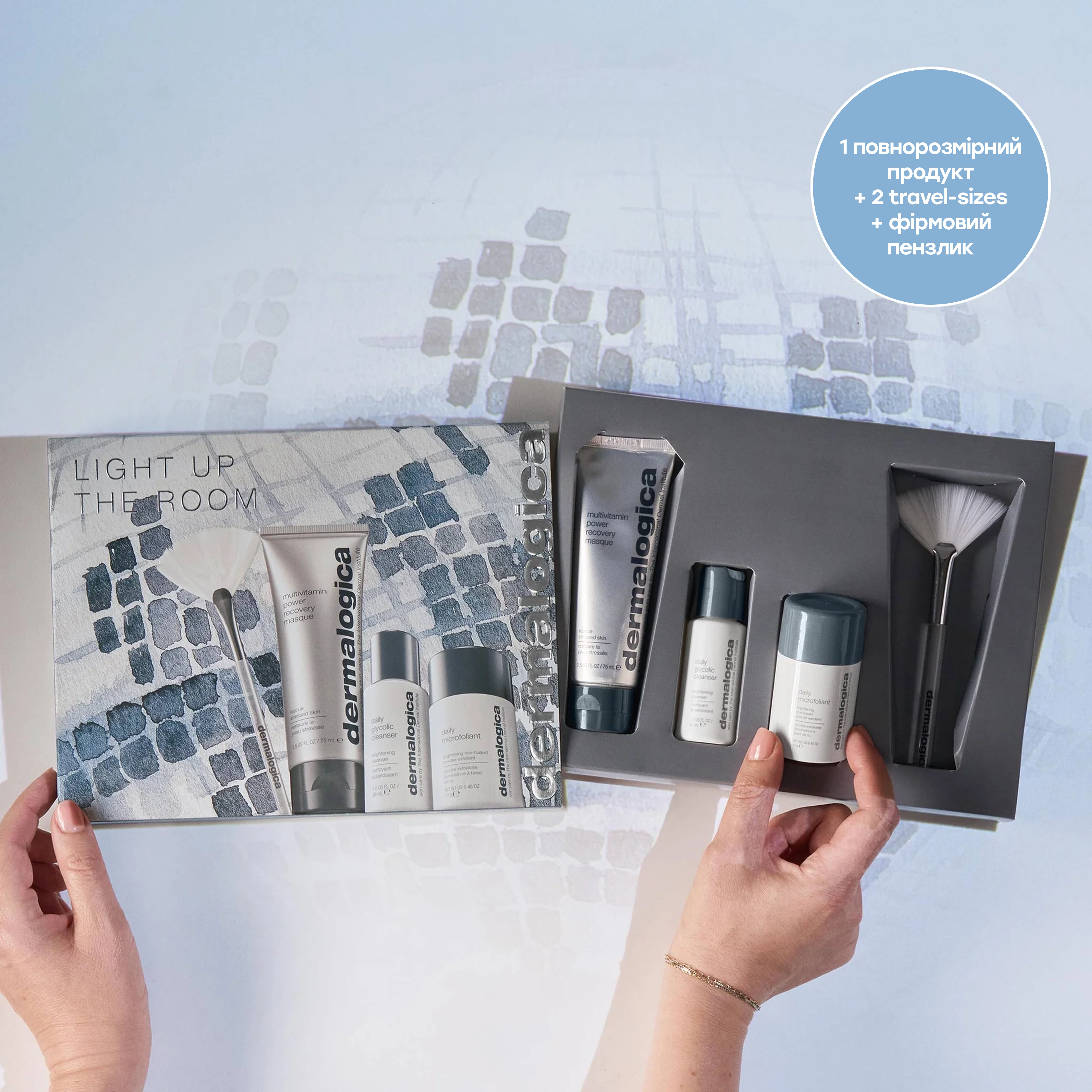 Набір "Анти-ейдж ритуал вдома" Light Up The Room DERMALOGICA — фото 2