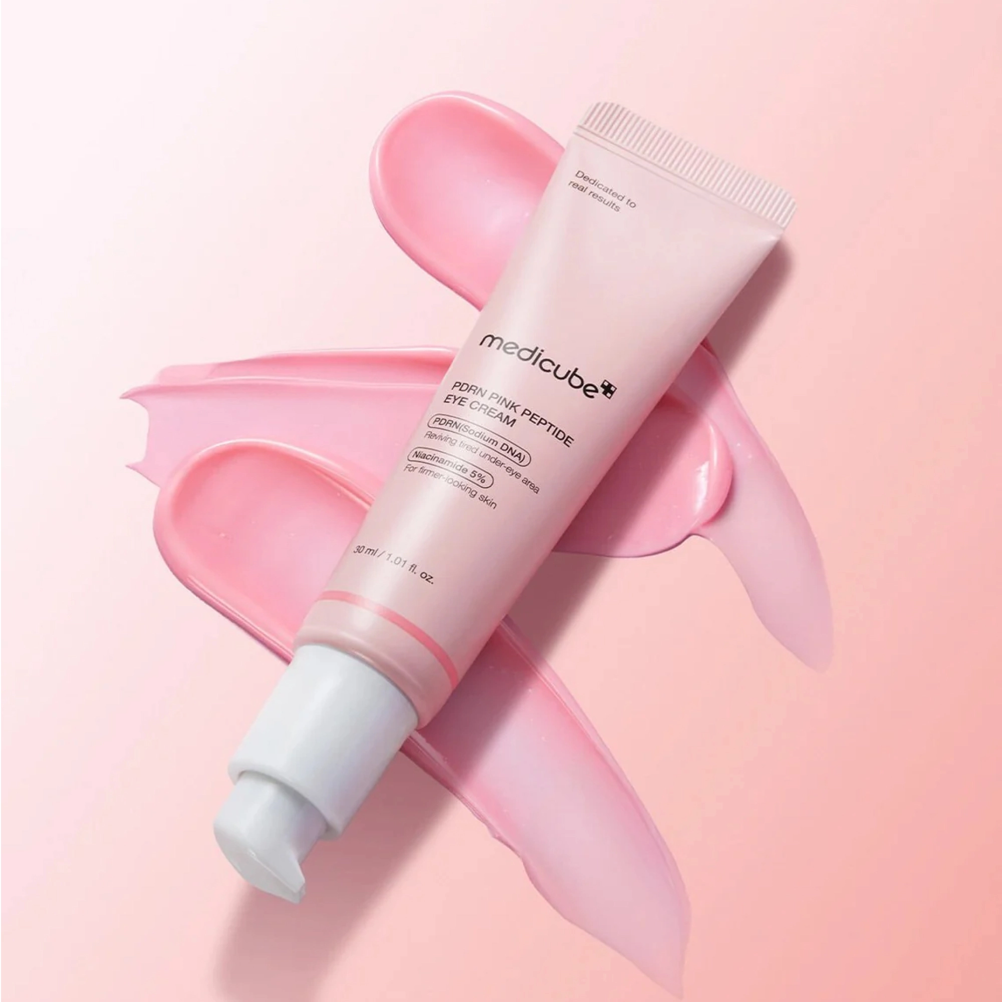 Крем для шкіри навколо очей з полінуклеотидами та пептидами PDRN Pink Peptide Eye Cream MEDICUBE Обʼєм 30 мл — фото 2