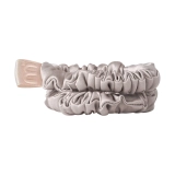 Набір із 2 тонких шовкових міні-резинок Silk Mini Slim Scrunchie Set MON MOU Відтінок Taupe