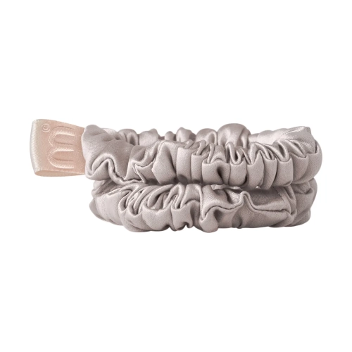 Набір із 2 тонких шовкових міні-резинок Silk Mini Slim Scrunchie Set mon-mou Відтінок Taupe