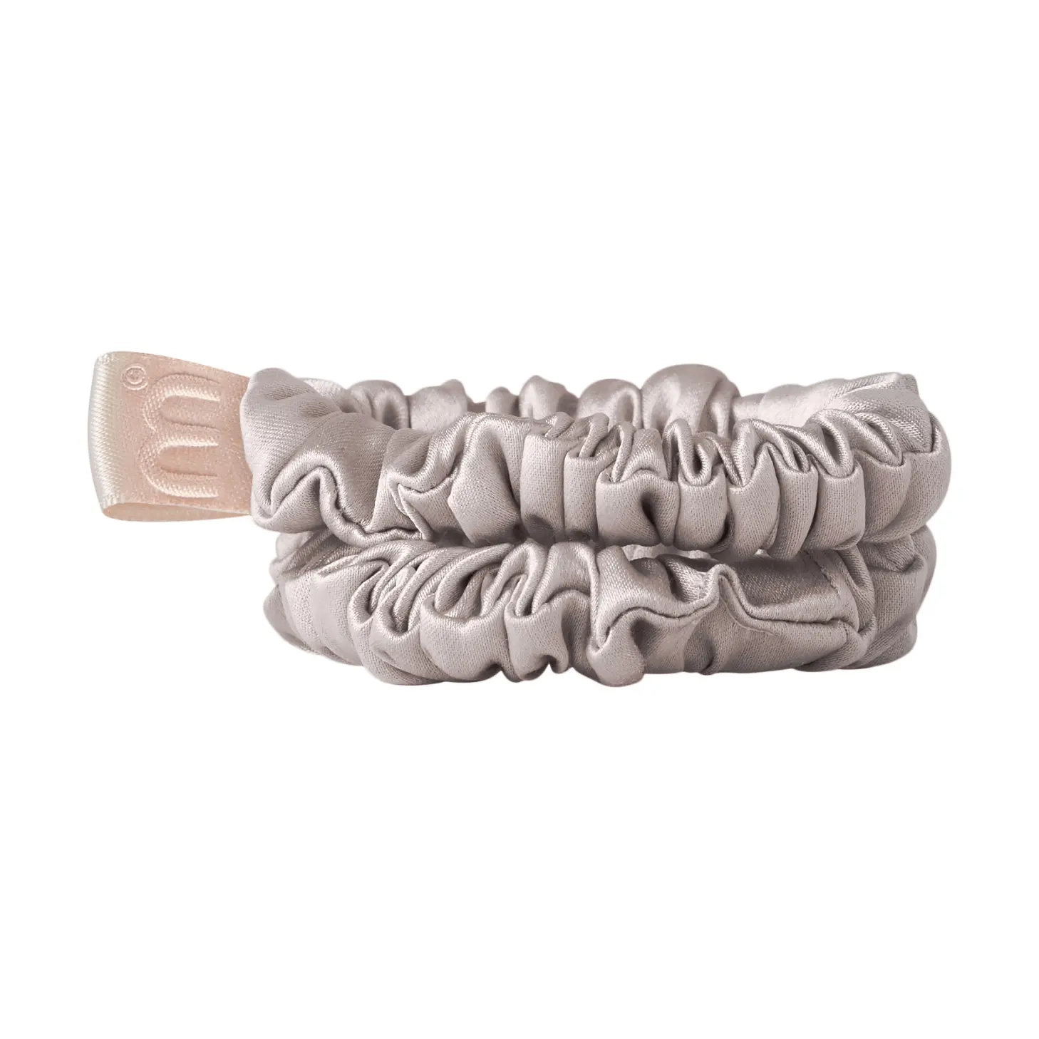 Набір із 2 тонких шовкових міні-резинок Silk Mini Slim Scrunchie Set MON MOU Відтінок Taupe