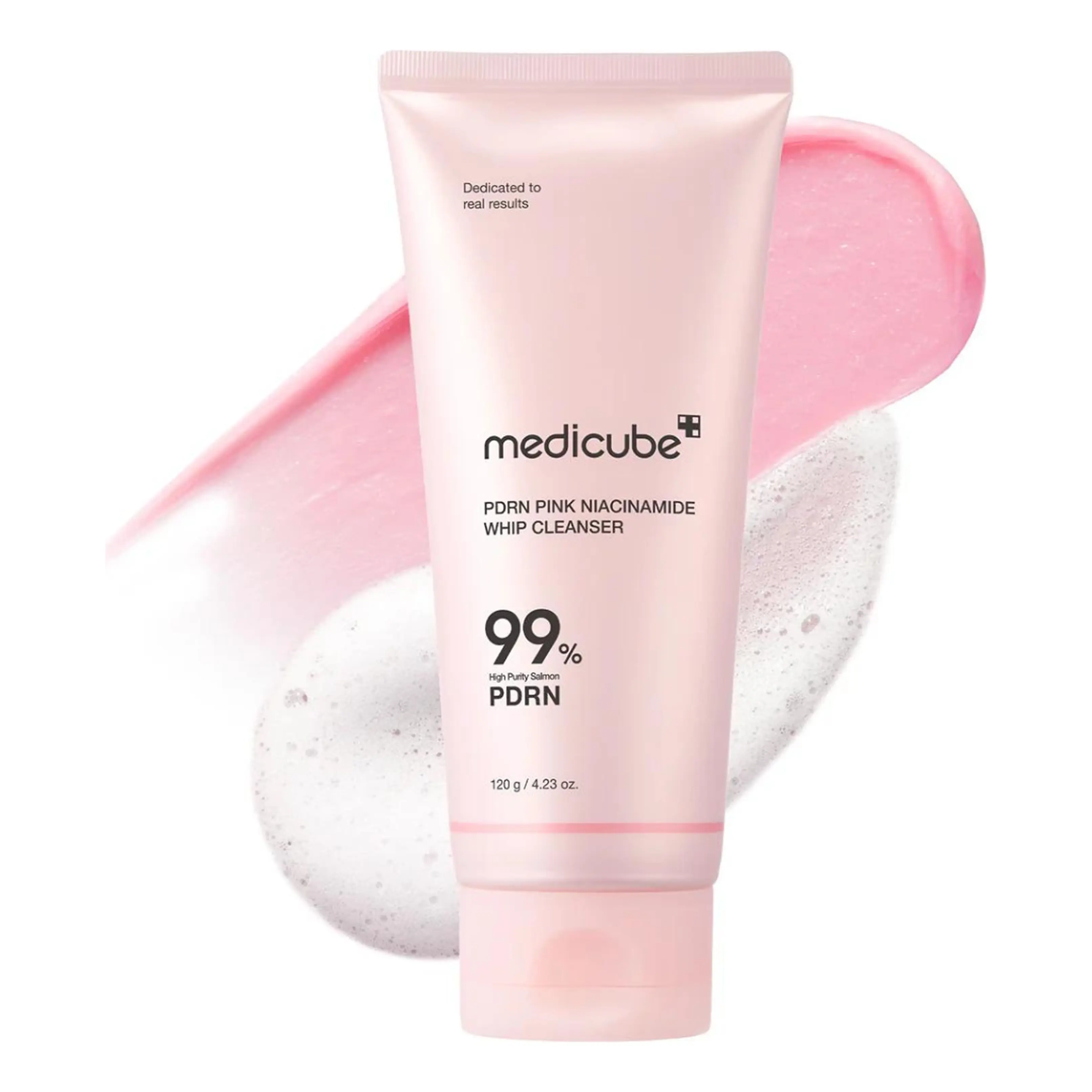 Очищувальна пінка з полінуклеотидами та ніацинамідом PDRN Pink Niacinamide Whip Cleanser MEDICUBE Обʼєм 120 мл