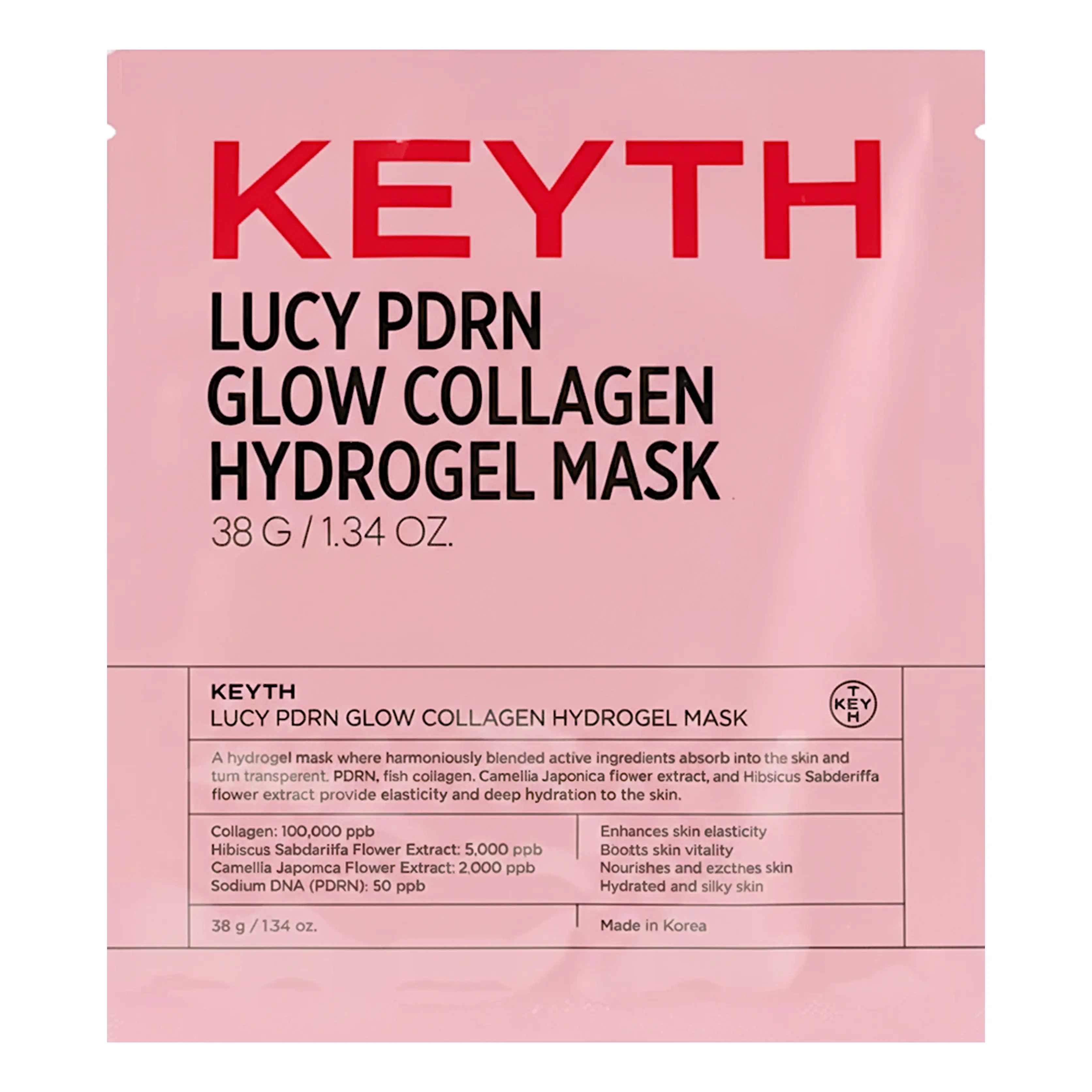 Гідрогелева маска для пружності та сяйва шкіри Lucy PDRN Glow Collagen Hydrogel Mask KEYTH