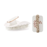 Щітка для волосся з резинкою - Біла Healthy Hair Brush with Scrunchie MANTA Відтінок White/Rose Gold