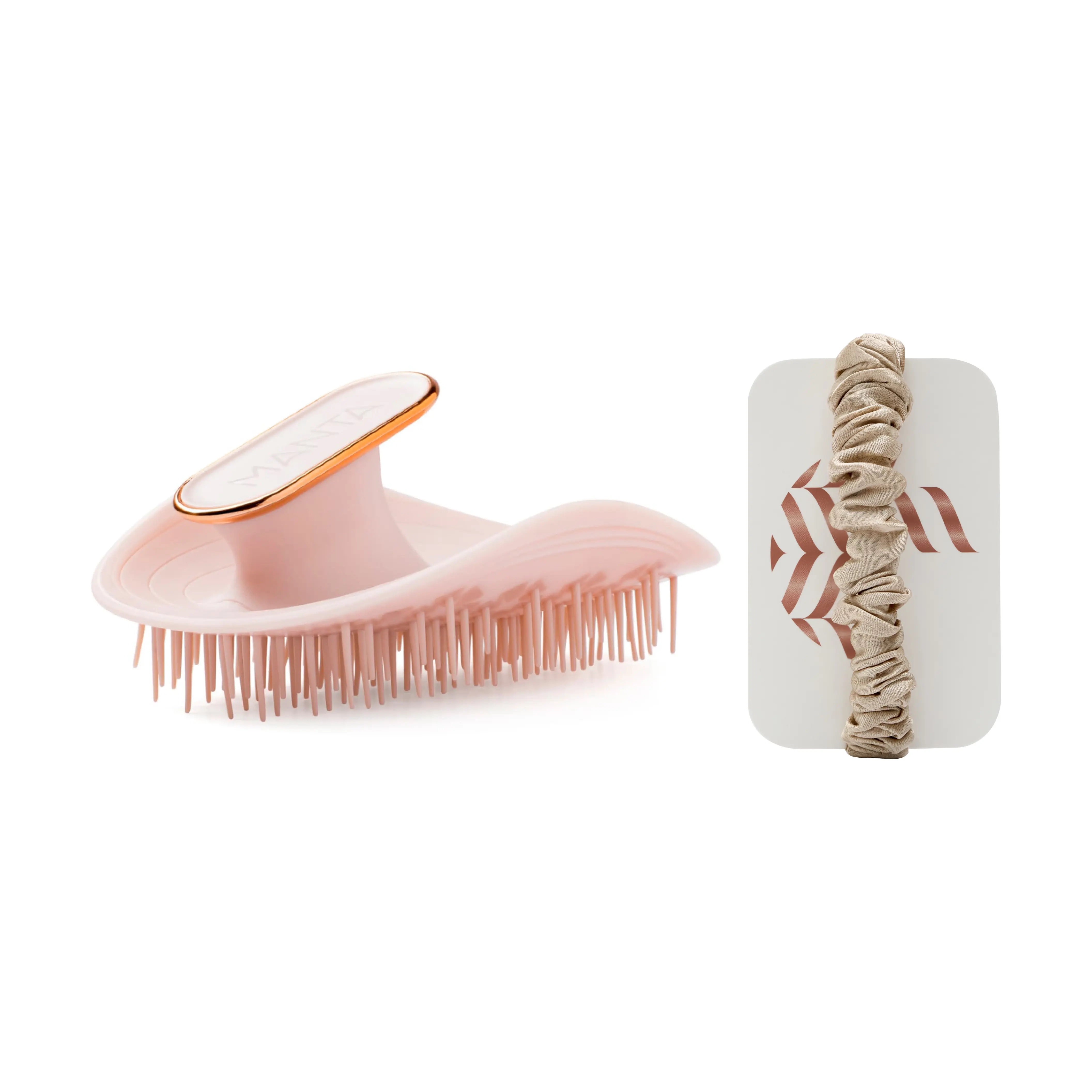 Щітка для волосся з резинкою - Рожева Healthy Hair Brush with Scrunchie MANTA Відтінок Pink/Rose Gold